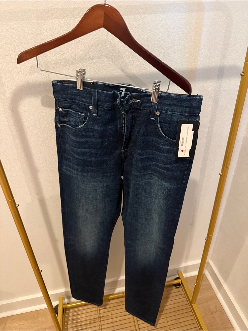7 For All Mankind Men’s Slim Jeans - Dark Blue Wash